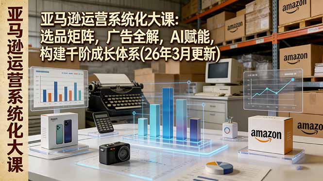 (17622期)亚马逊运营系统化大课:选品矩阵,广告全解,AI赋能,构建千阶成长体系(26年3月更新)网创吧-网创项目资源站-副业项目-创业项目-搞钱项目网创吧