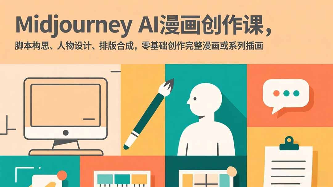(17299期)Midjourney AI漫画创作课,脚本构思、人物设计、排版合成,零基础创作完整漫画或系列插画网创吧-网创项目资源站-副业项目-创业项目-搞钱项目网创吧