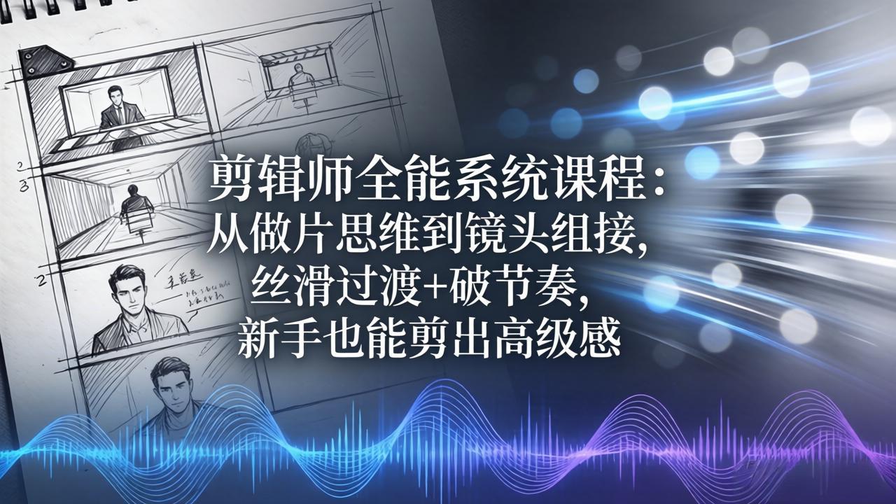 (18260期)剪辑师全能系统课程:从做片思维到镜头组接,丝滑过渡+破节奏,新手也能剪出高级感网创吧-网创项目资源站-副业项目-创业项目-搞钱项目网创吧