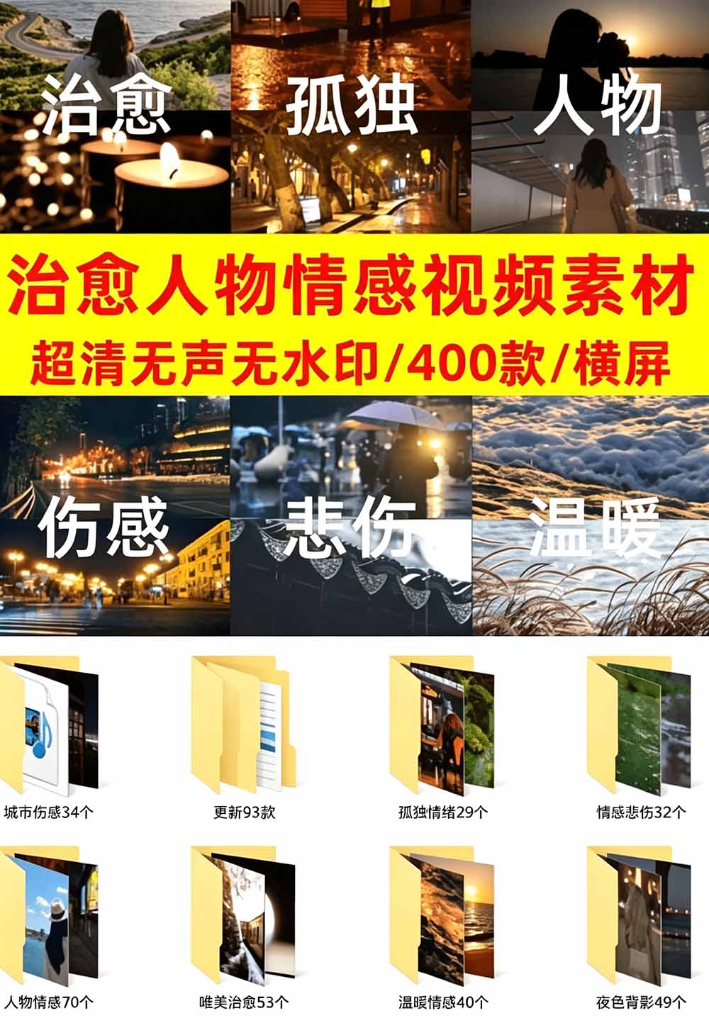 (19227期)爆款短视频常用视频素材!抖音治愈伤感人物情感视频素材,400款合集,无声无水印,视频感氛围拉满网创吧-网创项目资源站-副业项目-创业项目-搞钱项目网创吧