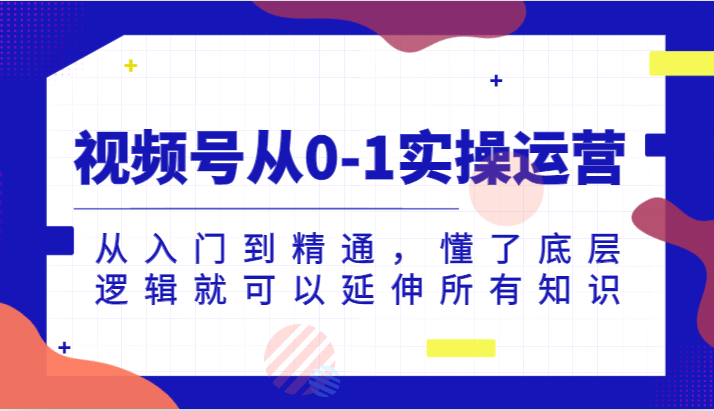 视频号从0-1实操运营,从入门到精通,懂了底层逻辑就可以延伸所有知识网创吧-网创项目资源站-副业项目-创业项目-搞钱项目网创吧