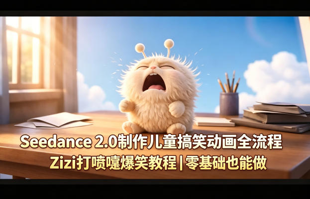 Seedance 2.0制作儿童搞笑动画全流程Zizi打喷嚏爆笑教程|零基础也能做网创吧-网创项目资源站-副业项目-创业项目-搞钱项目网创吧