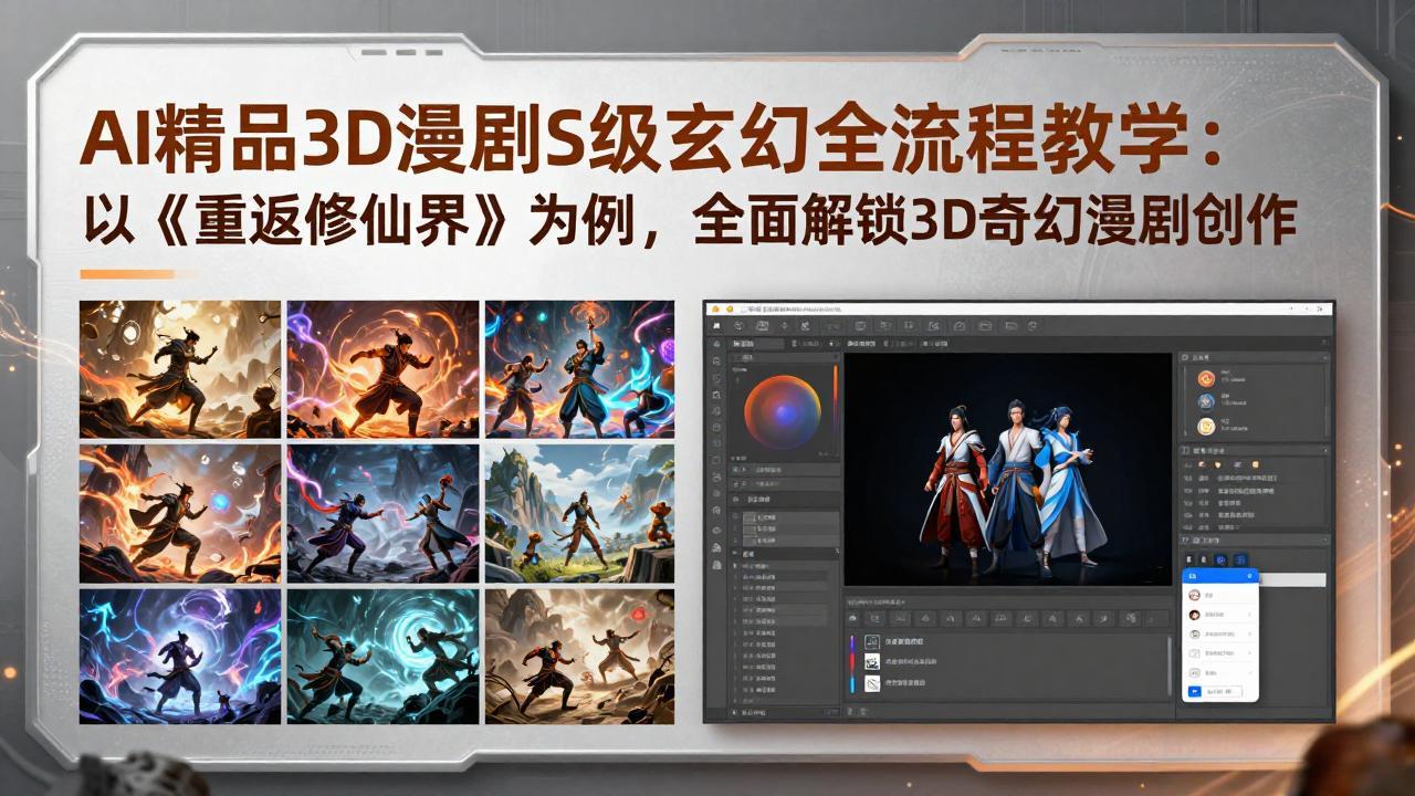 (17882期)AI精品3D漫剧S级玄幻全流程教学:以《重返修仙界》为例,全面解锁3D奇幻漫剧创作网创吧-网创项目资源站-副业项目-创业项目-搞钱项目网创吧