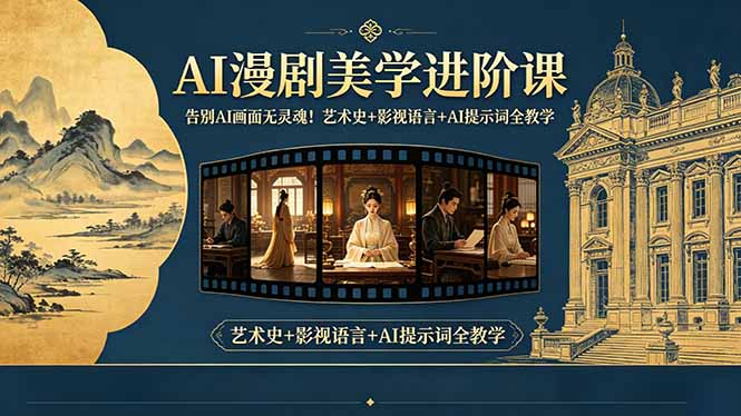 (18480期)告别AI画面无灵魂!AI漫剧美学进阶课,艺术史+影视语言+AI提示词全教学网创吧-网创项目资源站-副业项目-创业项目-搞钱项目网创吧