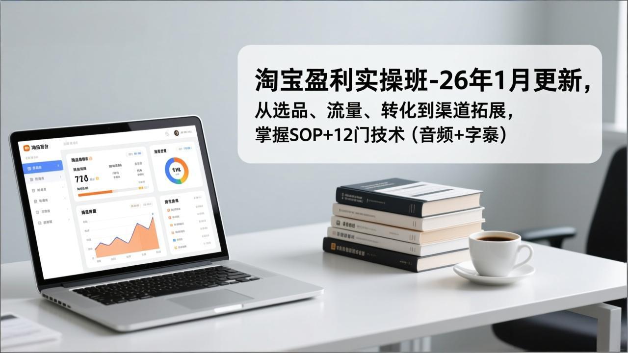 (17105期)淘宝盈利实操班-26年1月更新,从选品、流量、转化到渠道拓展,掌握SOP+12门技术(音频+字幕)网创吧-网创项目资源站-副业项目-创业项目-搞钱项目网创吧