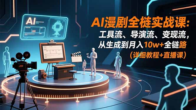 (16776期)AI漫剧全栈实战课:工具流、导演流、变现流,从生成到月入10w+全链路 (详细教程+直播课)网创吧-网创项目资源站-副业项目-创业项目-搞钱项目网创吧