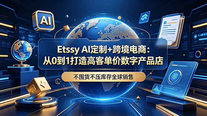 (18974期)Etsy AI定制+跨境电商:从0到1打造高客单价数字产品店,不囤货不压库存全球销售网创吧-网创项目资源站-副业项目-创业项目-搞钱项目网创吧