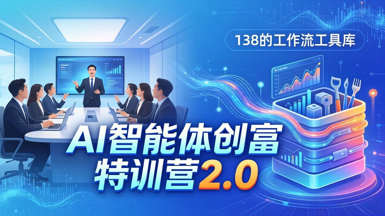 (17833期)AI智能体创富训练营2.0:3天闭门直播+视频课+工具库,从0到1搭建智能体附138个工作流网创吧-网创项目资源站-副业项目-创业项目-搞钱项目网创吧