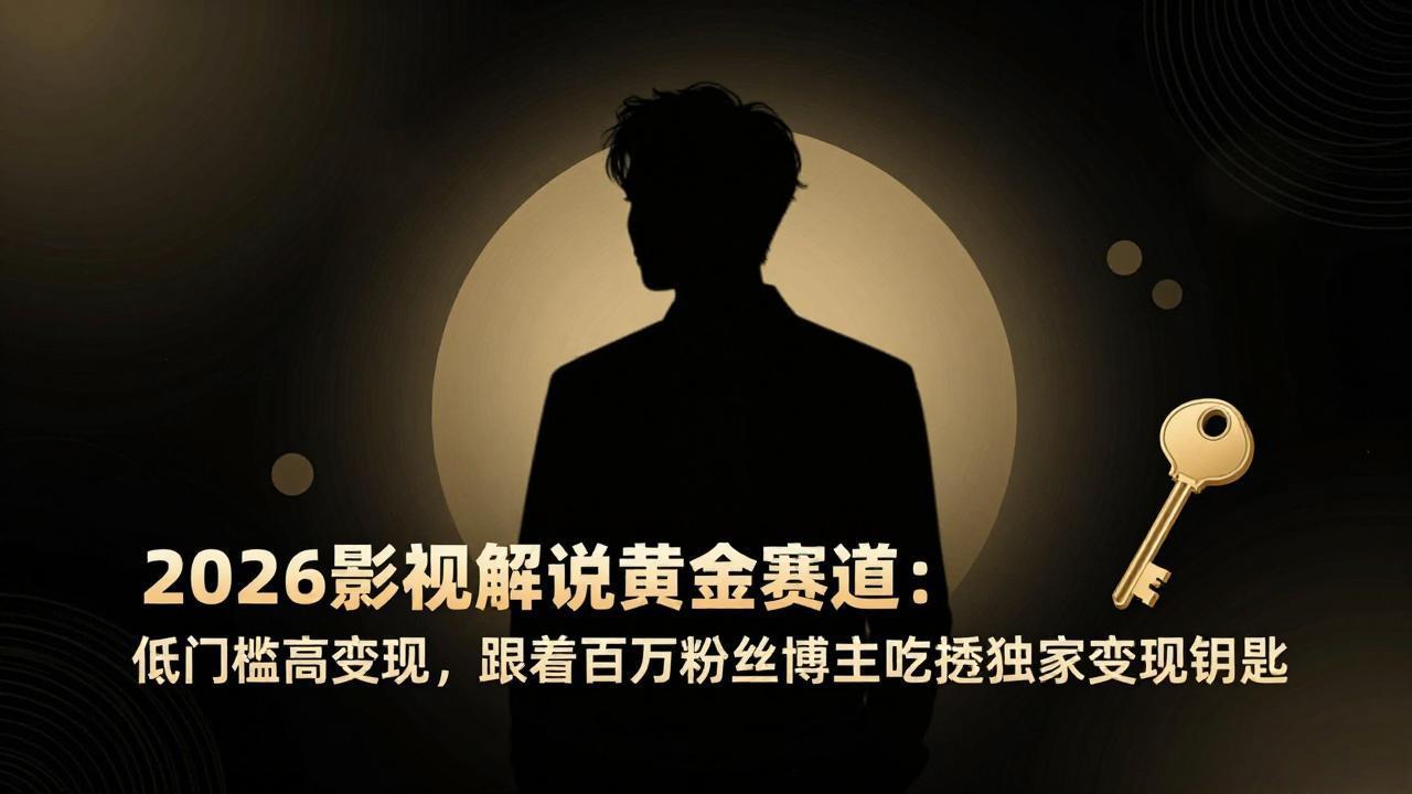 (17721期)2026影视解说黄金赛道:低门槛高变现,跟着百万粉丝博主吃透独家变现钥匙网创吧-网创项目资源站-副业项目-创业项目-搞钱项目网创吧