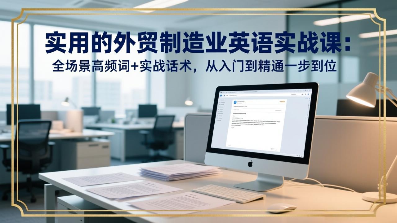 (17532期)实用的外贸制造业英语实战课:全场景高频词+实战话术,从入门到精通一步到位网创吧-网创项目资源站-副业项目-创业项目-搞钱项目网创吧