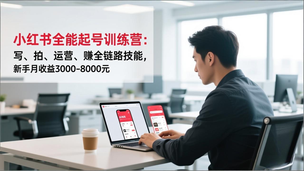 (16836期)小红书全能起号训练营:写、拍、运营、赚全链路技能,新手月收益3000-8000元网创吧-网创项目资源站-副业项目-创业项目-搞钱项目网创吧