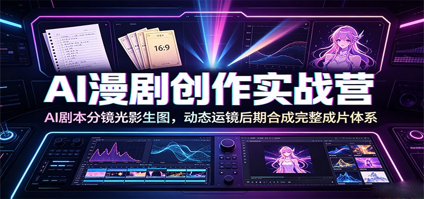 AI漫剧创作实战营：AI剧本分镜光影生图，动态运镜后期合成完整成片体系网创吧-网创项目资源站-副业项目-创业项目-搞钱项目网创吧