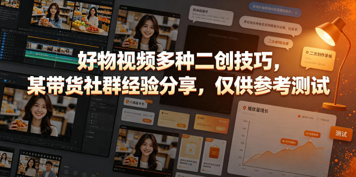 好物视频多种二创技巧,某带货社群经验分享,仅供参考测试网创吧-网创项目资源站-副业项目-创业项目-搞钱项目网创吧