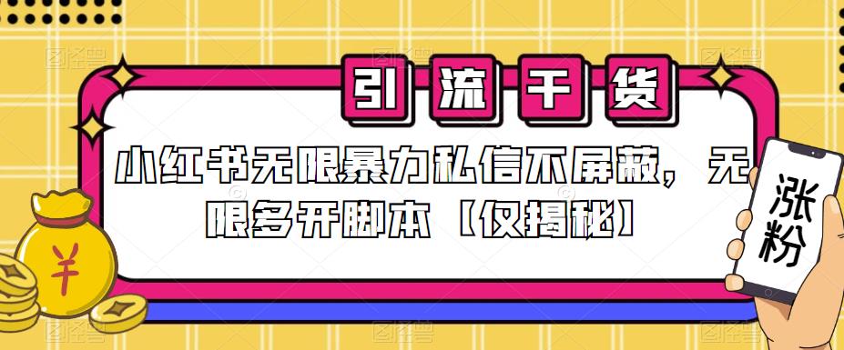 小红书无限暴力私信不屏蔽,无限多开脚本【仅揭秘】网创吧-网创项目资源站-副业项目-创业项目-搞钱项目网创吧