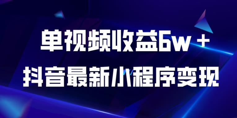 抖音最新小程序变现项目,单视频收益6w+,小白可做【揭秘】网创吧-网创项目资源站-副业项目-创业项目-搞钱项目网创吧