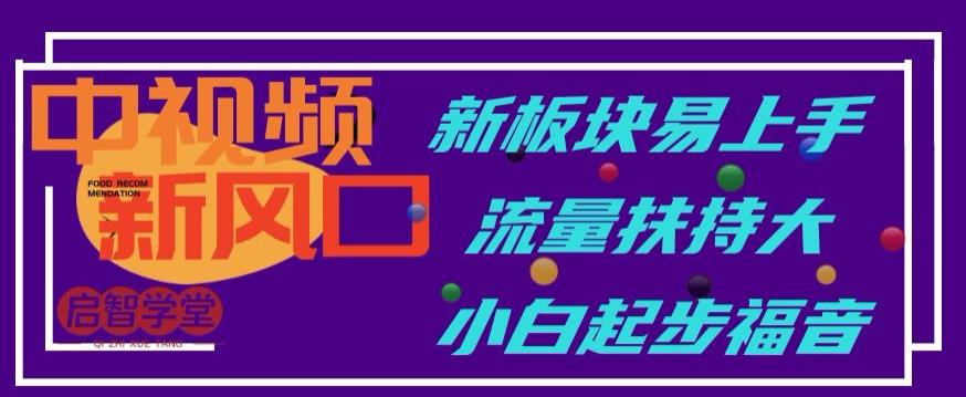 中视频新风口,新板块易上手,流量扶持大,小白起步福音【揭秘】网创吧-网创项目资源站-副业项目-创业项目-搞钱项目网创吧