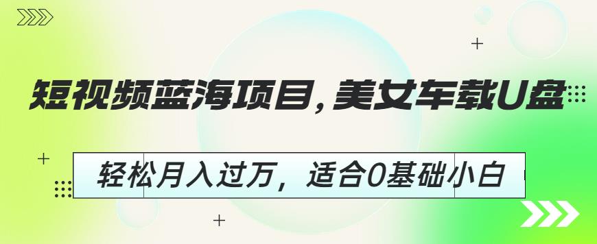 短视频蓝海项目,美女车载U盘,轻松月入过万,适合0基础小白【揭秘】网创吧-网创项目资源站-副业项目-创业项目-搞钱项目网创吧