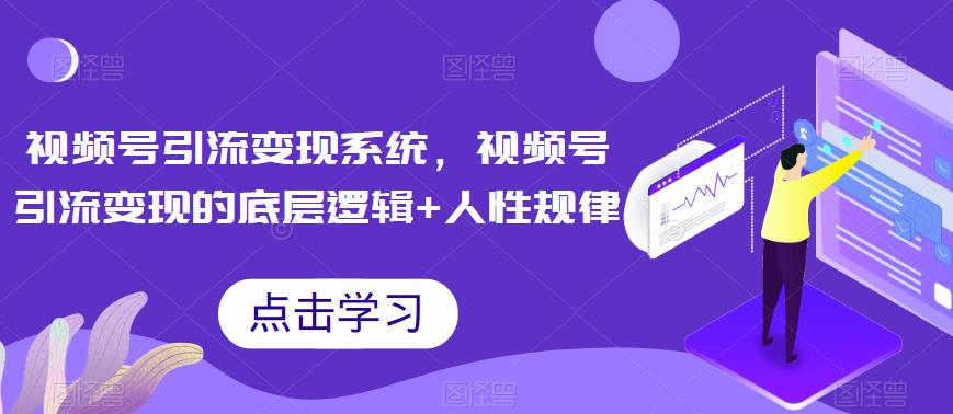 视频号引流变现系统,视频号引流变现的底层逻辑+人性规律网创吧-网创项目资源站-副业项目-创业项目-搞钱项目网创吧