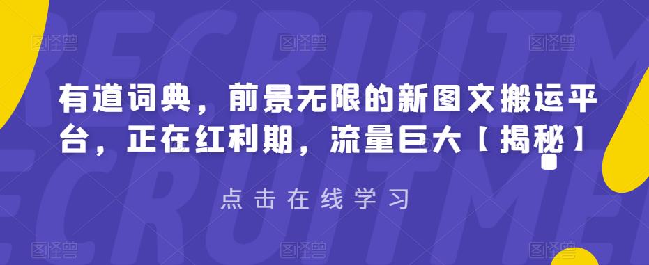 有道词典,前景无限的新图文搬运平台,正在红利期,流量巨大【揭秘】网创吧-网创项目资源站-副业项目-创业项目-搞钱项目网创吧