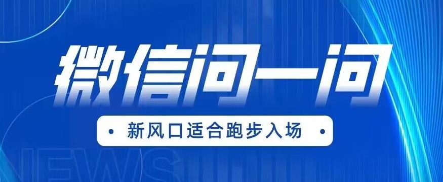 全网首发微信问一问新风口变现项目(价值1999元)【揭秘】网创吧-网创项目资源站-副业项目-创业项目-搞钱项目网创吧