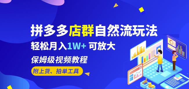 拼多多店群自然流玩法，轻松月入1W+保姆级视频教程（附上货、拍单工具）网创吧-网创项目资源站-副业项目-创业项目-搞钱项目网创吧