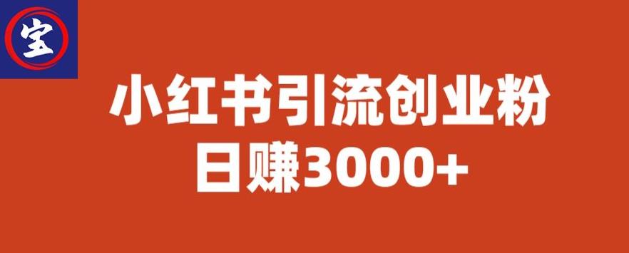 宝哥小红书引流创业粉,日赚3000+【揭秘】网创吧-网创项目资源站-副业项目-创业项目-搞钱项目网创吧