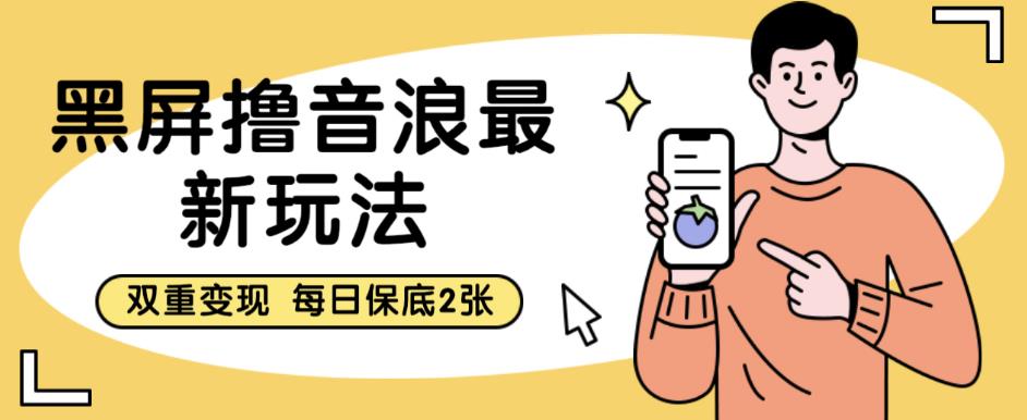 黑屏撸音浪最新玩法,双重变现,每日保底2张【揭秘】网创吧-网创项目资源站-副业项目-创业项目-搞钱项目网创吧