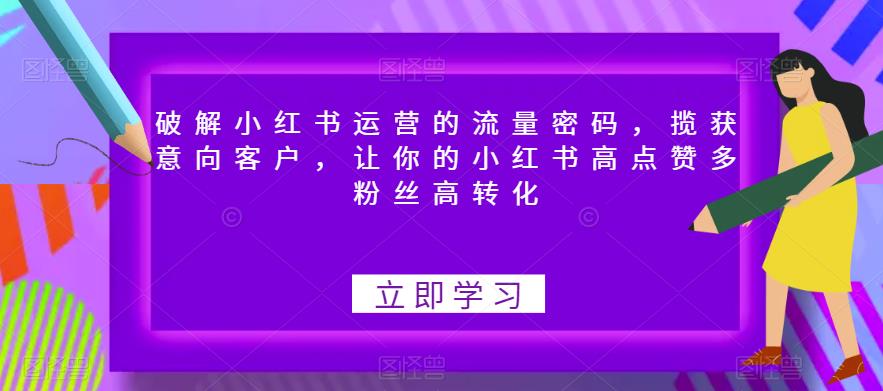 破解小红书运营的流量密码,揽获意向客户,让你的小红书高点赞多粉丝高转化网创吧-网创项目资源站-副业项目-创业项目-搞钱项目网创吧