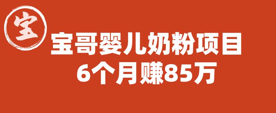宝哥婴儿奶粉项目,6个月赚85w【图文非视频】【揭秘】网创吧-网创项目资源站-副业项目-创业项目-搞钱项目网创吧