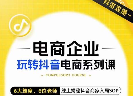 玺承·电商企业玩转抖音电商系列课,6大维度,6位老师,线上揭秘抖音商家入局SOP网创吧-网创项目资源站-副业项目-创业项目-搞钱项目网创吧
