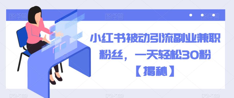 小红书被动引流副业兼职粉丝,一天轻松30粉【揭秘】网创吧-网创项目资源站-副业项目-创业项目-搞钱项目网创吧