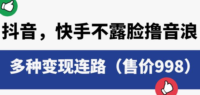 抖音快手不露脸撸音浪项目,多种变现连路(售价998)网创吧-网创项目资源站-副业项目-创业项目-搞钱项目网创吧