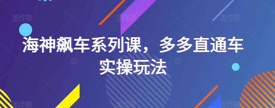 海神飙车系列课,多多直通车实操玩法网创吧-网创项目资源站-副业项目-创业项目-搞钱项目网创吧