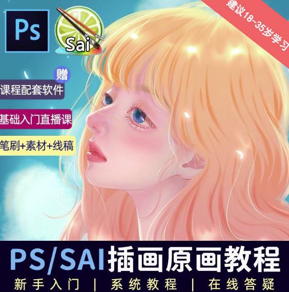 价值1288的原画插画教程零基础CG漫画SAI线稿笔刷手绘画数位板绘视频课程网创吧-网创项目资源站-副业项目-创业项目-搞钱项目网创吧