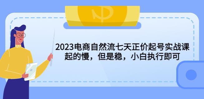 2023电商自然流七天正价起号实战课:起的慢,但是稳,小白执行即可!网创吧-网创项目资源站-副业项目-创业项目-搞钱项目网创吧