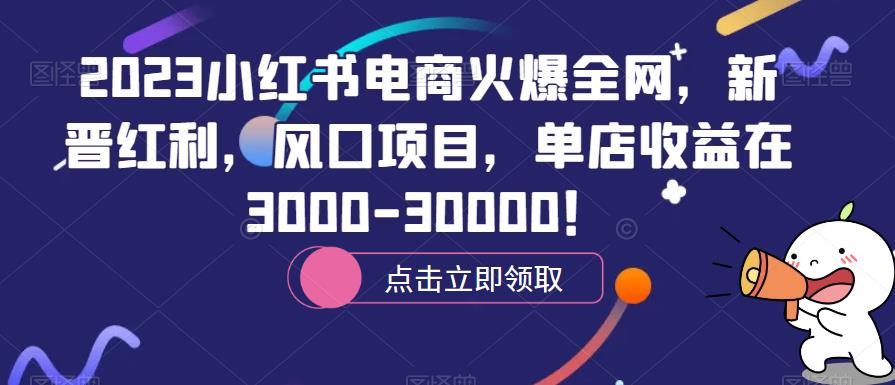 2023小红书电商火爆全网,新晋红利,风口项目,单店收益在3000-30000!网创吧-网创项目资源站-副业项目-创业项目-搞钱项目网创吧
