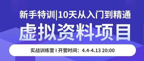 虚拟资料项目新手特训,10天从入门到精通,保姆级实操教学网创吧-网创项目资源站-副业项目-创业项目-搞钱项目网创吧
