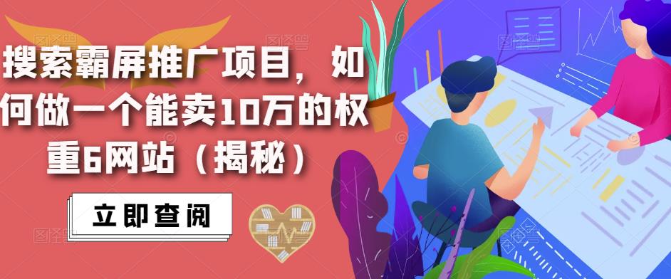 搜索霸屏推广项目,如何做一个能卖10万的权重6网站(揭秘)网创吧-网创项目资源站-副业项目-创业项目-搞钱项目网创吧