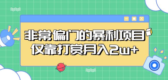 非常偏门的暴利项目，仅靠打赏月入2w+网创吧-网创项目资源站-副业项目-创业项目-搞钱项目网创吧