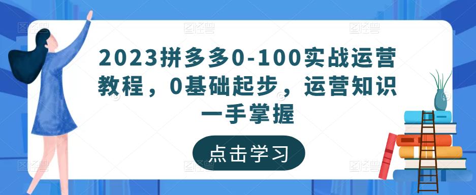 2023拼多多0-100实战运营教程,0基础起步,运营知识一手掌握网创吧-网创项目资源站-副业项目-创业项目-搞钱项目网创吧