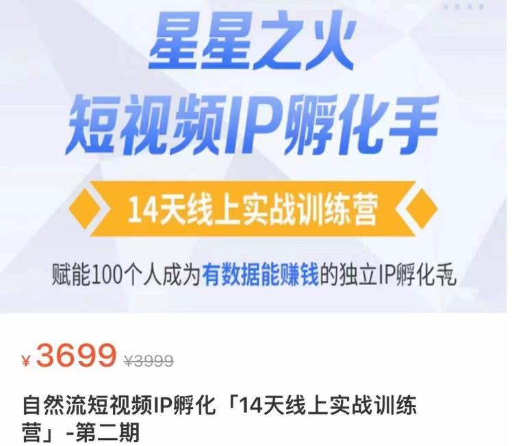 瑶瑶·自然流短视频IP孵化第二期,14天线上实战训练营,赋能100个人成为有数据能赚钱的独立IP孵化手网创吧-网创项目资源站-副业项目-创业项目-搞钱项目网创吧