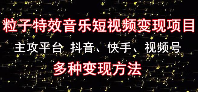 黄岛主《粒子特效音乐短视频变现项目》主攻平台抖音、快手、视频号多种变现方法网创吧-网创项目资源站-副业项目-创业项目-搞钱项目网创吧