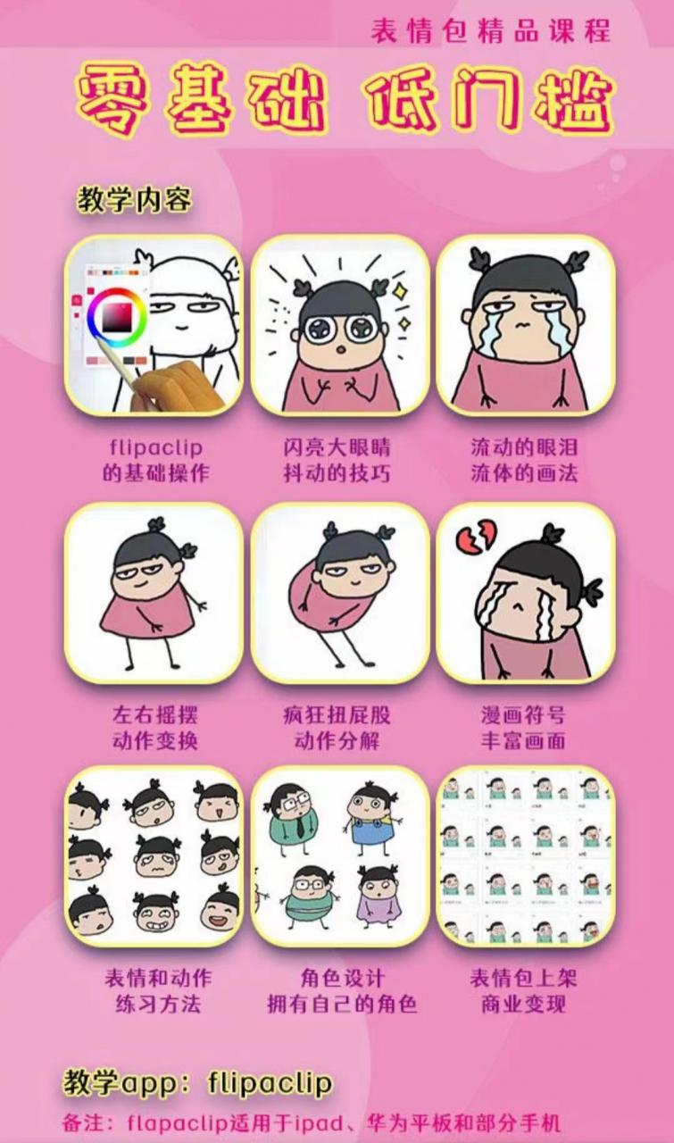 零基础低门槛学习表情包制作教程-flipaclip制作 支持设备 手机 安卓平板 ipad网创吧-网创项目资源站-副业项目-创业项目-搞钱项目网创吧