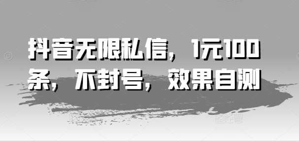 抖音无限私信,1元100条,不封号,效果自测网创吧-网创项目资源站-副业项目-创业项目-搞钱项目网创吧