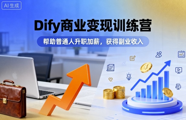 Dify商业变现训练营,帮助普通人升职加薪,获得副业收入网创吧-网创项目资源站-副业项目-创业项目-搞钱项目网创吧