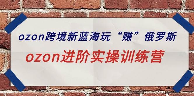 (9800期)ozon跨境新蓝海玩“赚”俄罗斯,ozon进阶实操训练营网创吧-网创项目资源站-副业项目-创业项目-搞钱项目网创吧