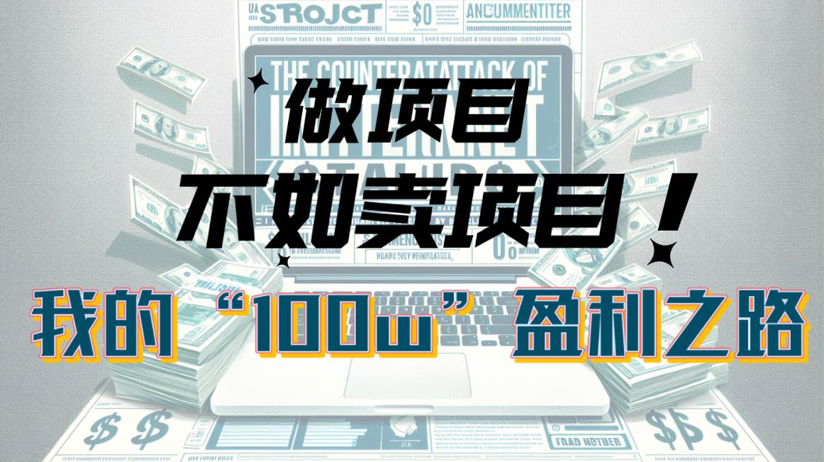 (10930期)为什么做项目不如卖项目?我的100W+盈利之路网创吧-网创项目资源站-副业项目-创业项目-搞钱项目网创吧