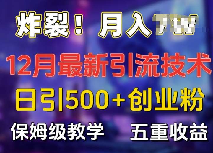 炸裂!揭秘12月最新日引流500+精准创业粉,多重收益保姆级教学网创吧-网创项目资源站-副业项目-创业项目-搞钱项目网创吧