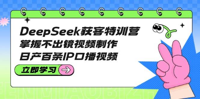 (14544期)DeepSeek获客特训营:掌握不出镜视频制作,日产百条IP口播视频网创吧-网创项目资源站-副业项目-创业项目-搞钱项目网创吧