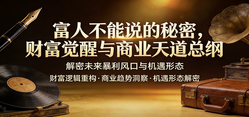 富人不能说的秘密,财富觉醒与商业天道总纲,解密未来暴利风口与机遇形态网创吧-网创项目资源站-副业项目-创业项目-搞钱项目网创吧
